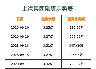 上港集团融资表