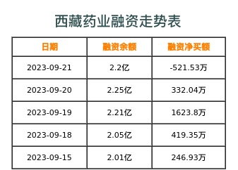 西藏药业融资表