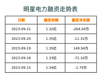 明星电力融资表