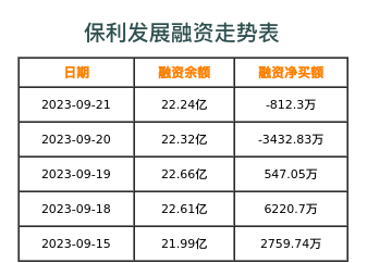 保利发展融资表