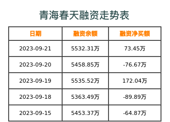 青海春天融资表