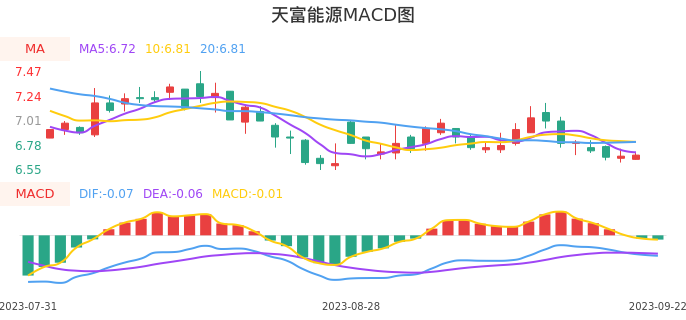 技术面-筹码分布、MACD图：天富能源股票技术面分析报告