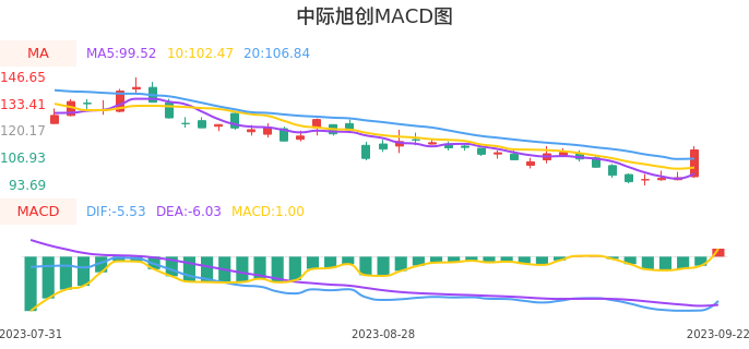 技术面-筹码分布、MACD图：中际旭创股票技术面分析报告