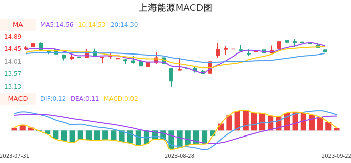 技术面-筹码分布、MACD图:上海能源股票技术面分析报告