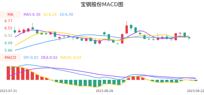 技术面-筹码分布、MACD图:宝钢股份股票技术面分析报告