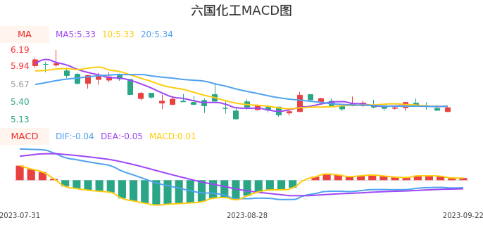 技术面-筹码分布、MACD图：六国化工股票技术面分析报告