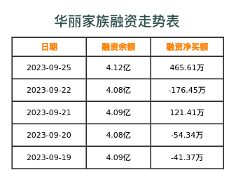 华丽家族融资表