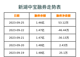新湖中宝融券表