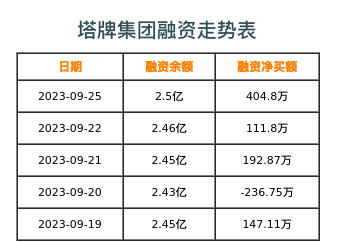 塔牌集团融资表