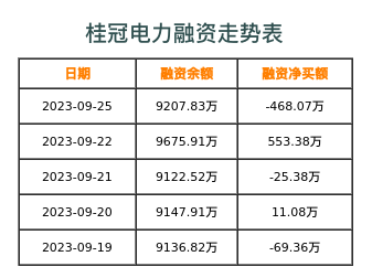 桂冠电力融资表