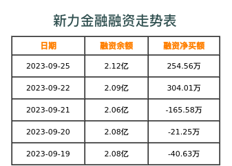 新力金融融资表
