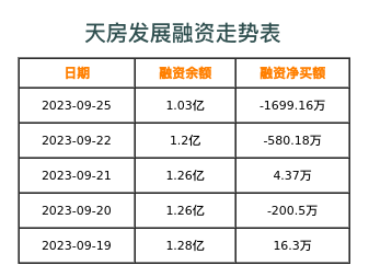 天房发展融资表