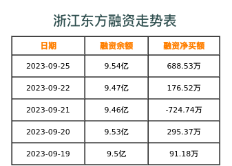 浙江东方融资表