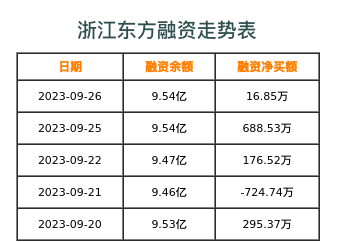 浙江东方融资表