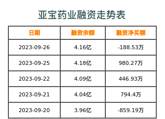 亚宝药业融资表