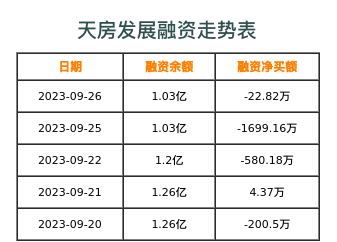 天房发展融资表