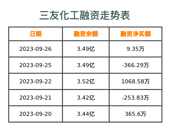 三友化工融资表