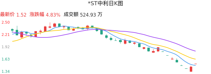 整体分析-日K图：*ST中利股票整体分析报告