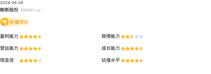 基本面-公司信息：鲍斯股份股票基本面分析报告