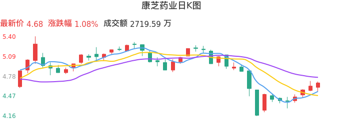 整体分析-日K图：康芝药业股票整体分析报告