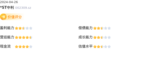 基本面-公司信息:*ST中利股票基本面分析报告