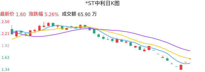 整体分析-日K图:*ST中利股票整体分析报告