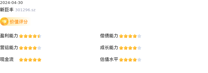 基本面-公司信息：新巨丰股票基本面分析报告