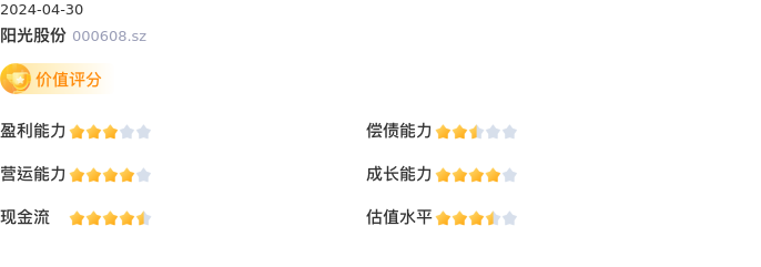 基本面-公司信息：阳光股份股票基本面分析报告