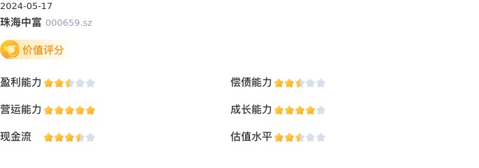 基本面-公司信息:珠海中富股票基本面分析报告