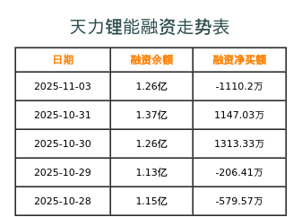 天力锂能融资表