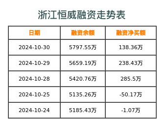 浙江恒威融资表