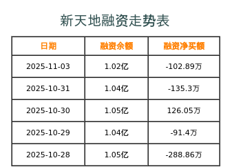 新天地融资表