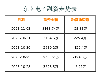 东南电子融资表