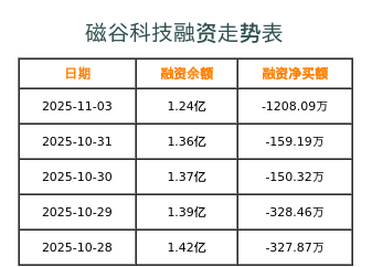 磁谷科技融资表
